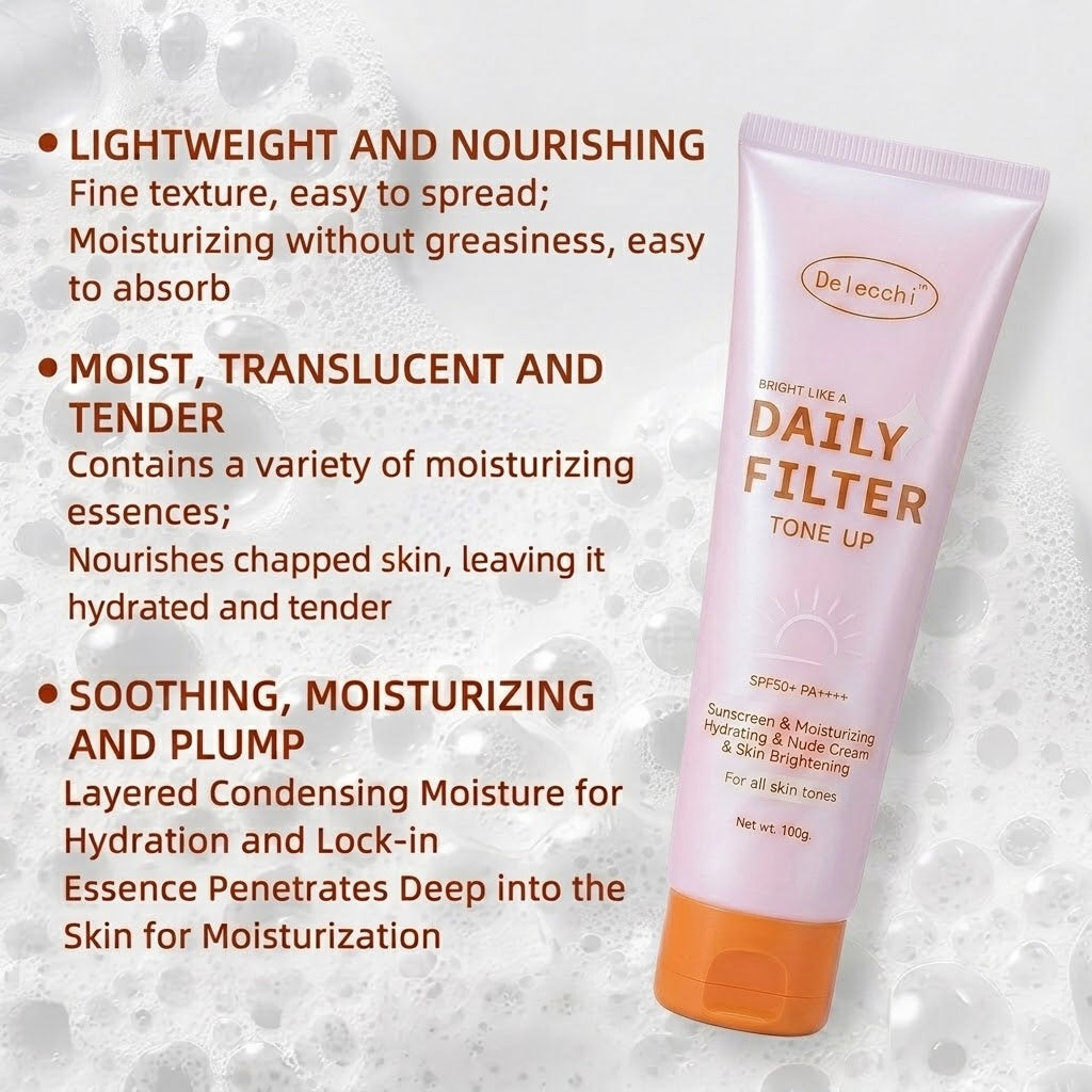 ครีมปรับผิวไบรท์ดุจฟิลเตอร์ Delecchi SPF50+ (ไม่เหนียวเหนอะหนะ)