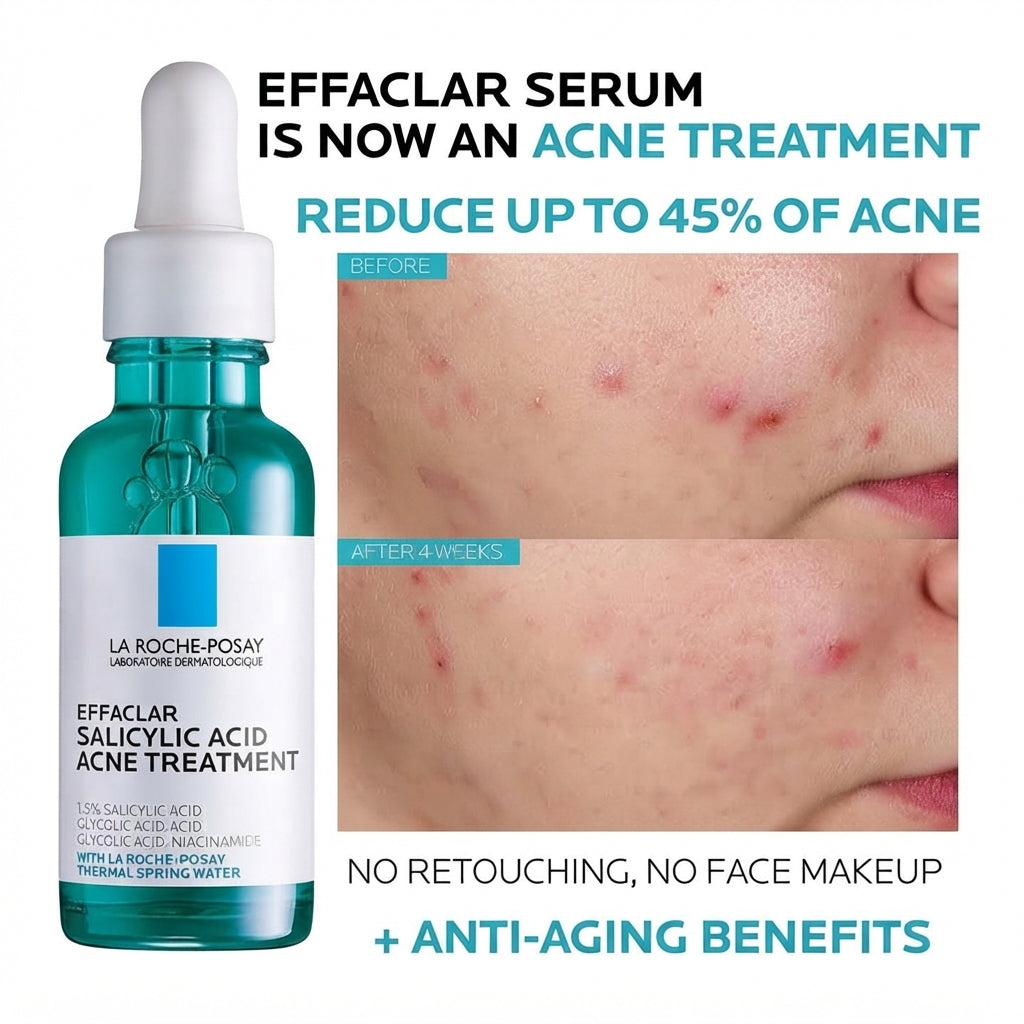 เซรั่มลดสิว La Roche-Posay ซาลิไซลิก 1.5% ลดสิว 45% เคลียร์ผิวใสไร้สิว!
